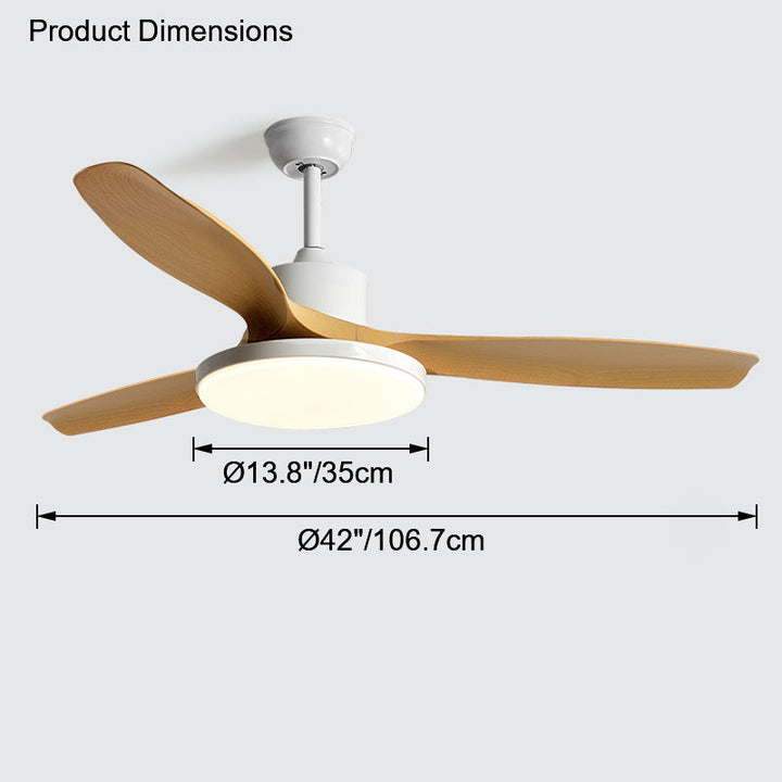 Ventilateur plafond réversible avec éclairage LED intégré. Design moderne et épuré.
