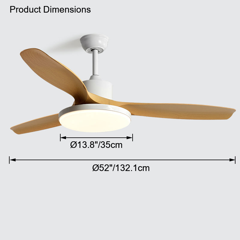 Ventilateur plafond réversible avec éclairage LED intégré. Design moderne et épuré.