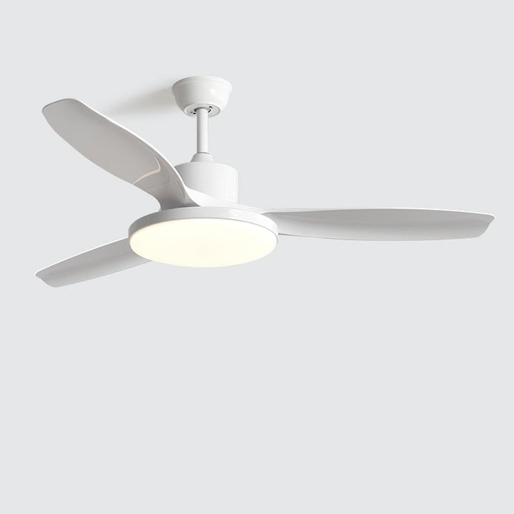 Ventilateur plafond réversible avec éclairage LED intégré. Design moderne et épuré.