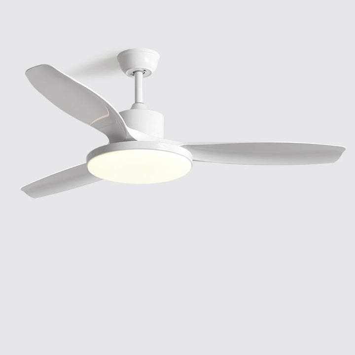 Ventilateur plafond réversible avec éclairage LED intégré. Design moderne et épuré.