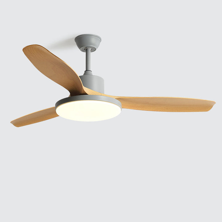 Ventilateur plafond réversible avec éclairage LED intégré. Design moderne et épuré.