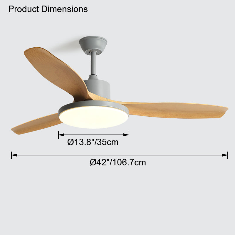 Ventilateur plafond réversible avec éclairage LED intégré. Design moderne et épuré.