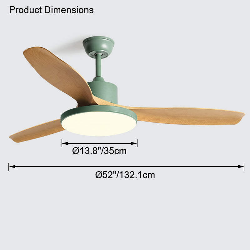 Ventilateur plafond réversible avec éclairage LED intégré. Design moderne et épuré.