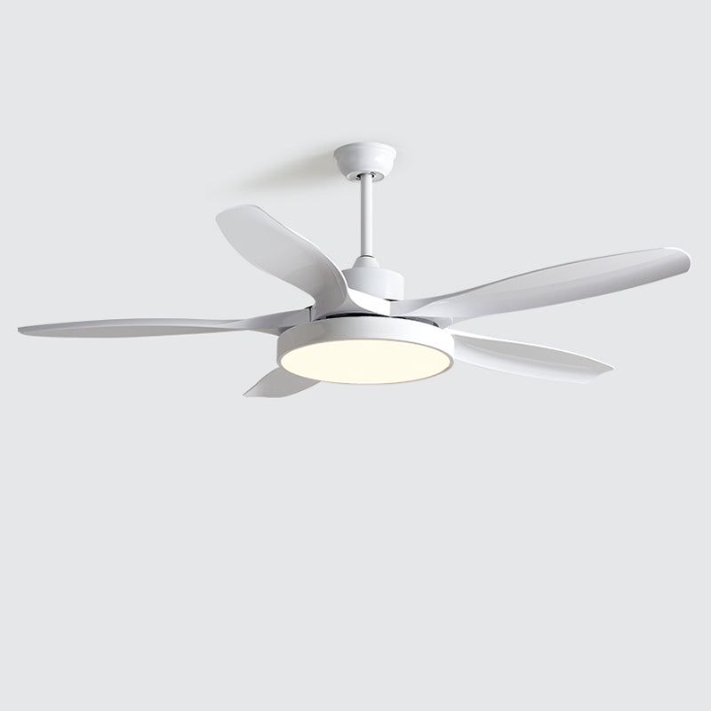 Ventilateur plafond réversible avec éclairage LED intégré. Design moderne et épuré.
