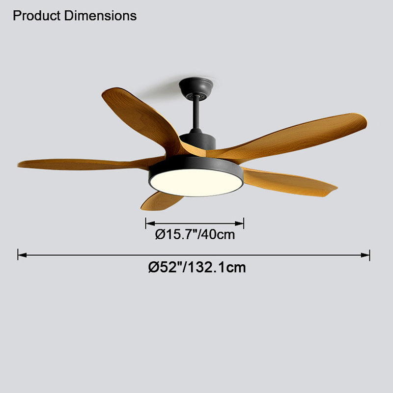 Ventilateur plafond réversible avec éclairage LED intégré. Design moderne et épuré.