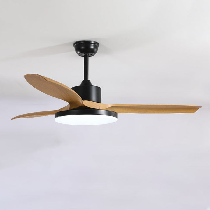 Ventilateur plafond réversible avec éclairage LED intégré. Design moderne et épuré.