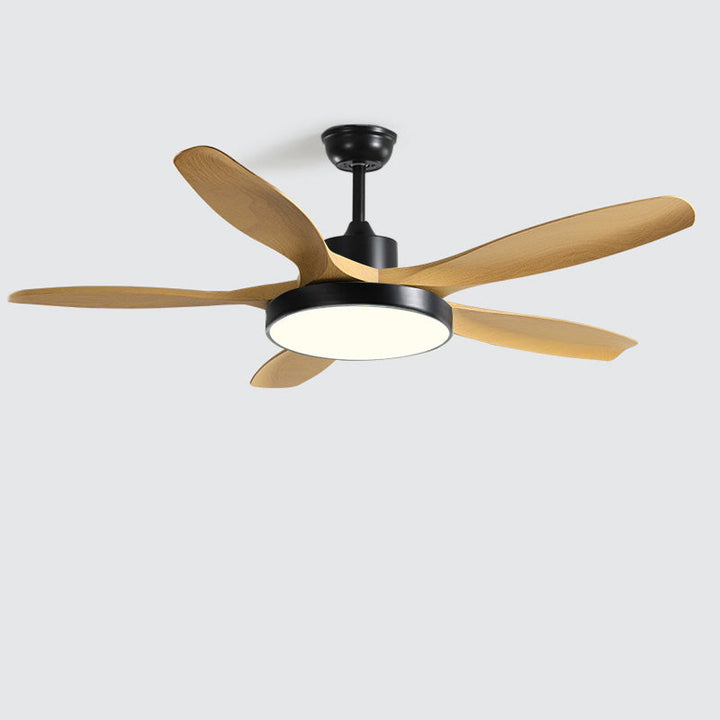 Ventilateur plafond réversible avec éclairage LED intégré. Design moderne et épuré.