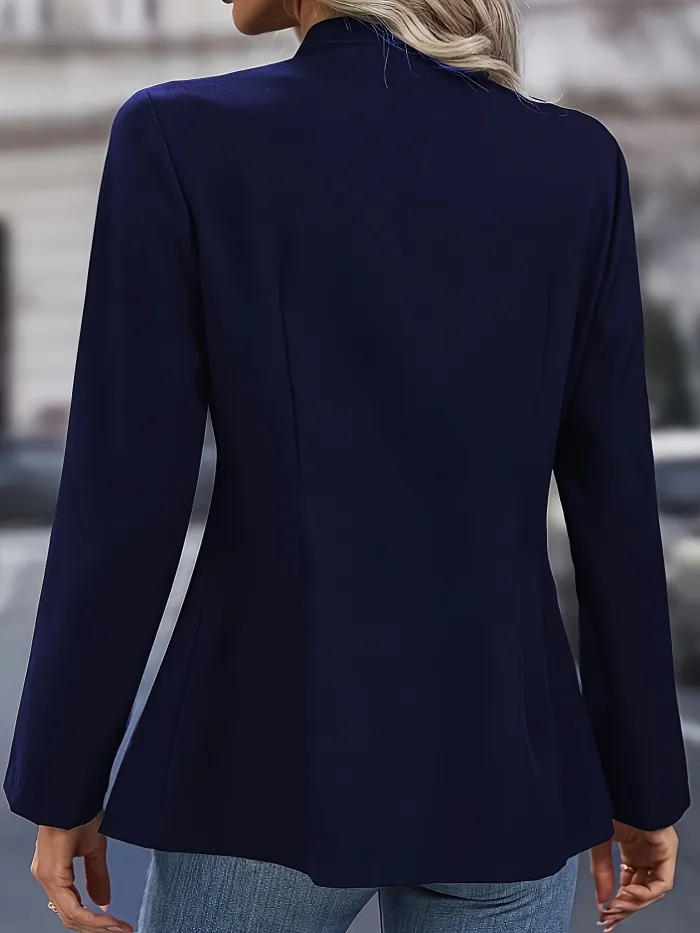 Veste ajustée élégante pour bureau.  Coupe chic, noir, bleu ou rouge.