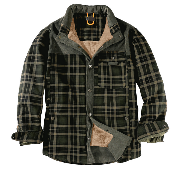 Veste bûcheron homme chaude à carreaux, résistante, idéale pour l'hiver et les activités extérieures.