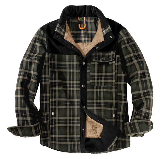 Veste décontractée homme style bûcheron, résistante et confortable pour extérieur. Look casual.