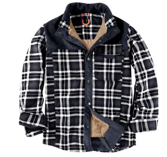 Veste d'hiver homme style bûcheron, confortable et chaude, parfaite pour l'extérieur.