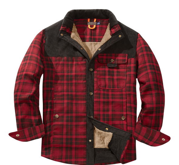 Veste homme résistante à carreaux, coupe bûcheron classique, pour un look extérieur décontracté.