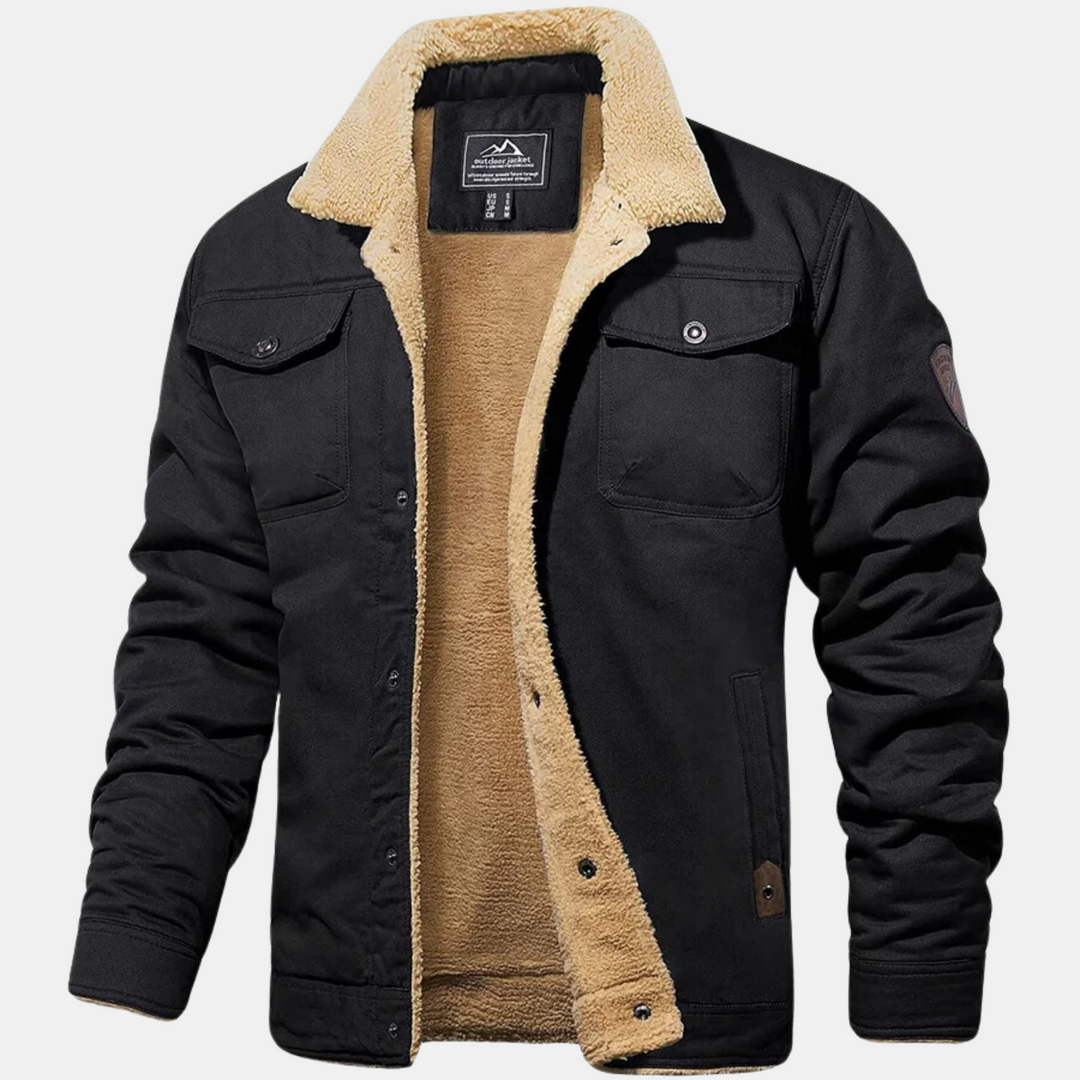 Veste homme décontractée style vintage. Idéale pour l'automne-hiver, mode masculine confortable et durable.