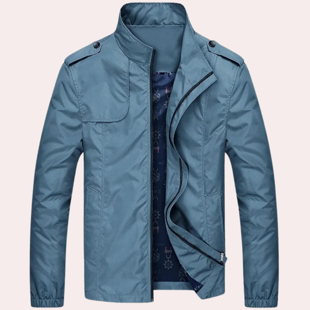 Veste bomber homme élégante et robuste.  Coupe flatteuse, tissu résistant.  Idéale pour un style décontracté.