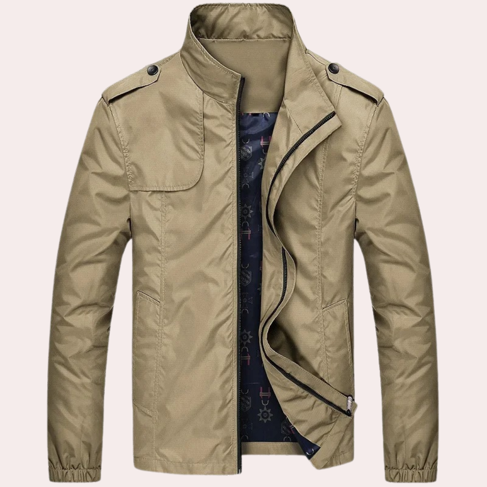 Veste bomber homme élégante et robuste.  Coupe flatteuse, tissu résistant.  Idéale pour un style décontracté.
