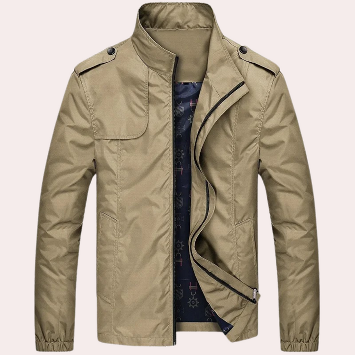 Veste bomber homme élégante et robuste.  Coupe flatteuse, tissu résistant.  Idéale pour un style décontracté.