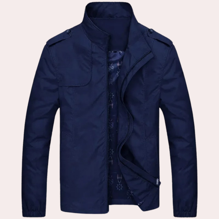Veste bomber homme élégante et robuste.  Coupe flatteuse, tissu résistant.  Idéale pour un style décontracté.