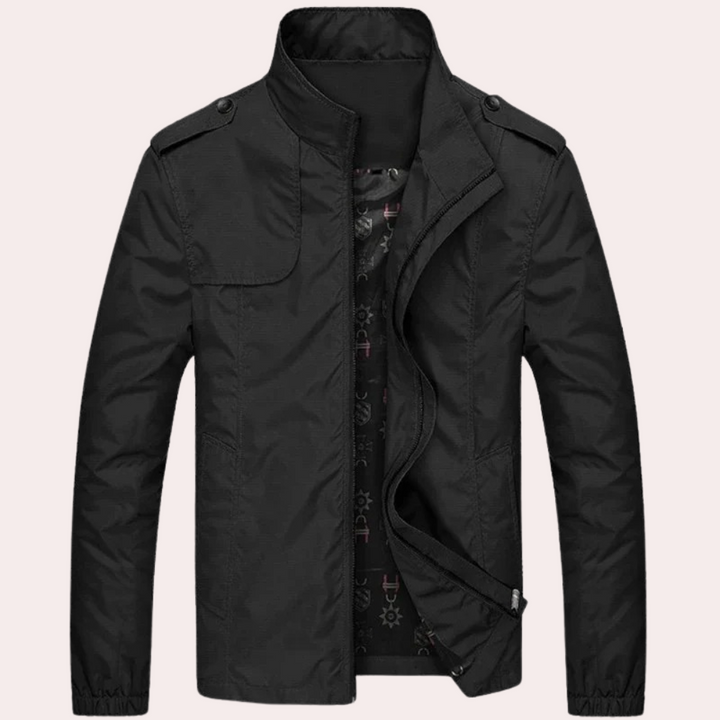 Veste bomber homme élégante et robuste.  Coupe flatteuse, tissu résistant.  Idéale pour un style décontracté.