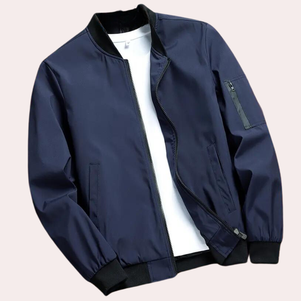 Veste bomber homme, style décontracté chic.  Coupe élégante, tissu doux.  Parfait pour le printemps, l'automne et l'hiver.
