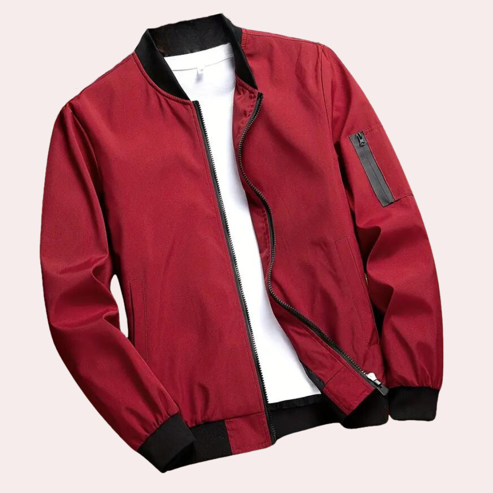 Veste bomber homme, style décontracté chic.  Coupe élégante, tissu doux.  Parfait pour le printemps, l'automne et l'hiver.