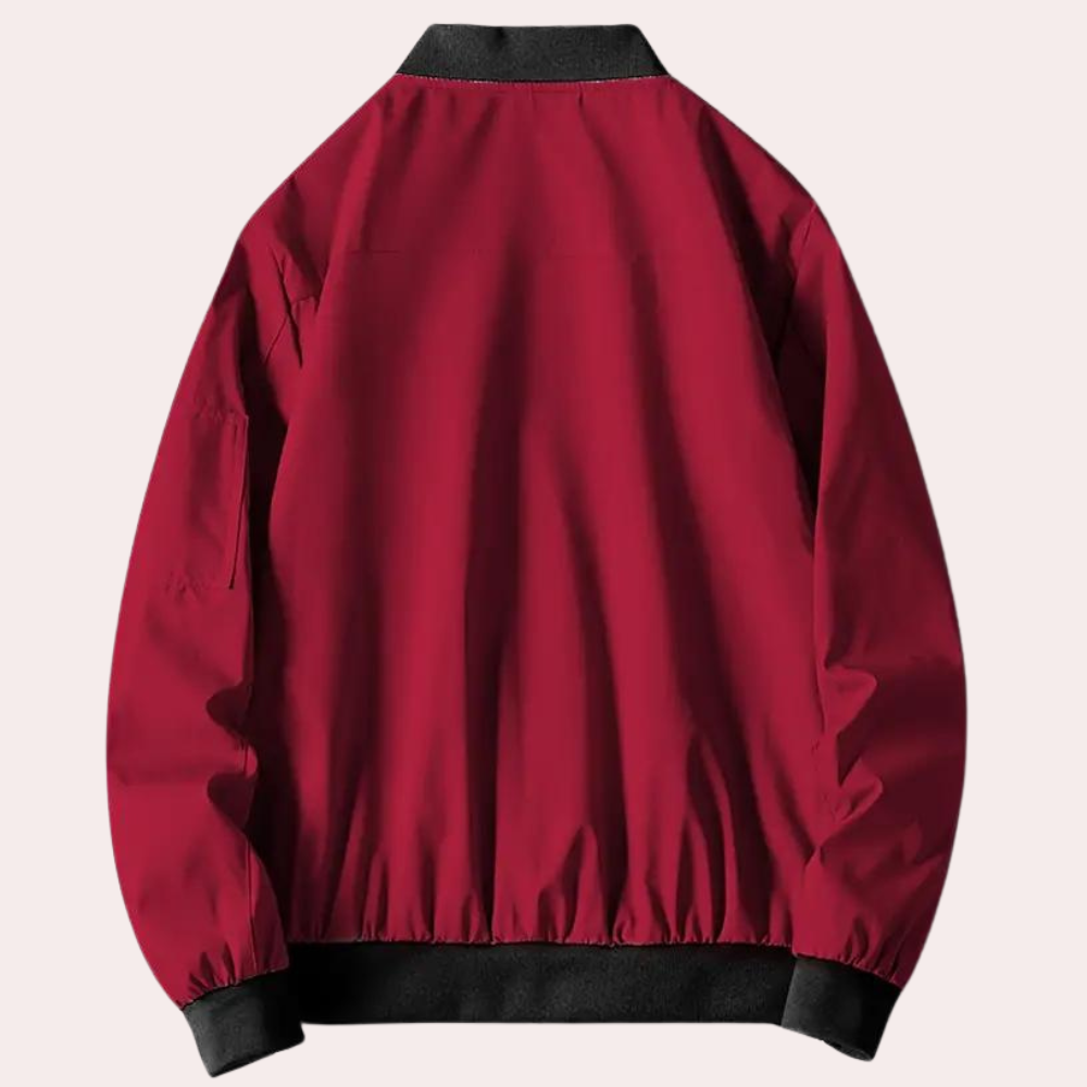 Veste bomber homme, style décontracté chic.  Coupe élégante, tissu doux.  Parfait pour le printemps, l'automne et l'hiver.