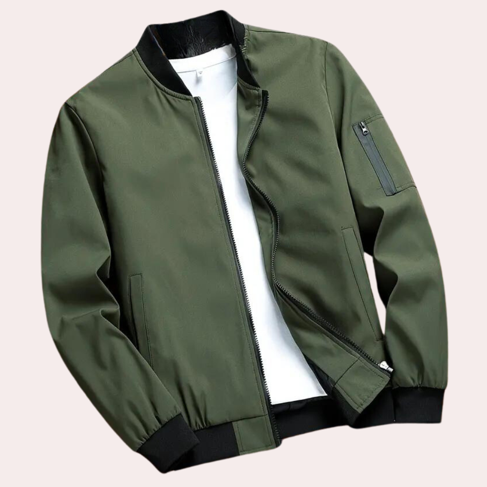 Veste bomber homme, style décontracté chic.  Coupe élégante, tissu doux.  Parfait pour le printemps, l'automne et l'hiver.