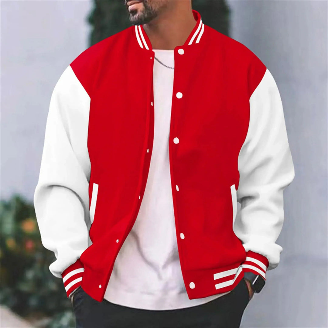Modèle de veste bomber homme bleu marine, coupe slim fit. Confortable et chic pour le printemps.