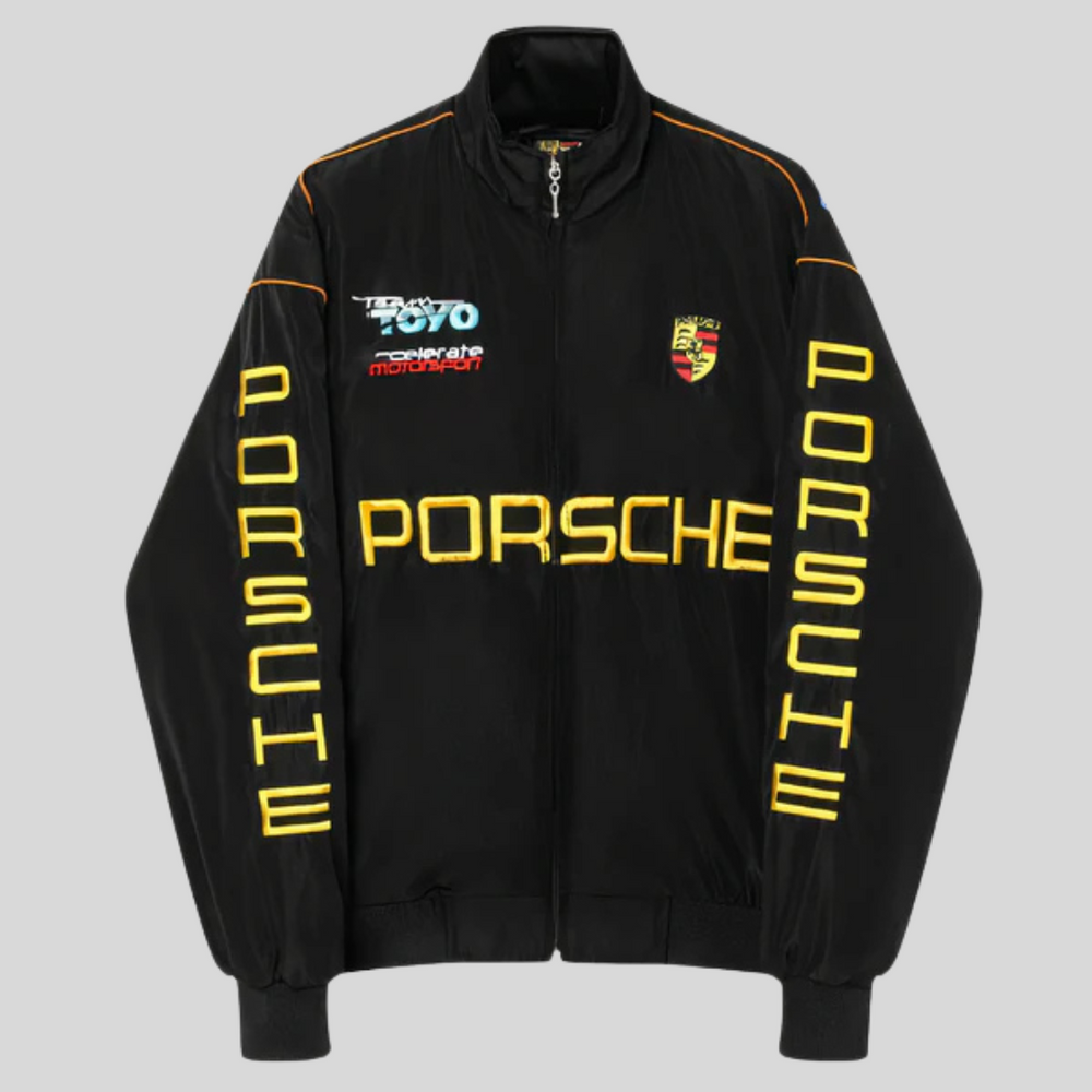 Veste bomber vintage style course auto.  Design rétro, coupe confortable.