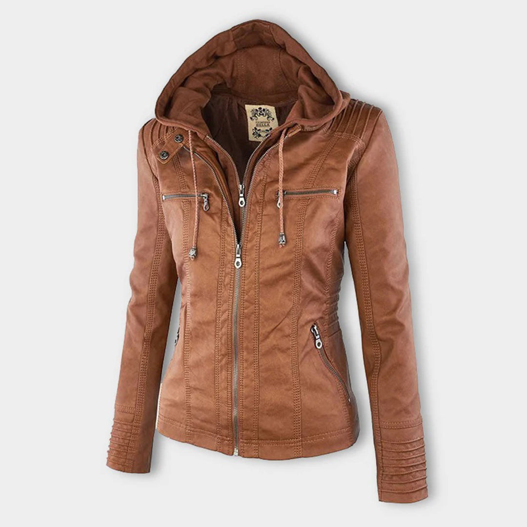 Veste à capuche coupe-vent pour femme, alliant confort et élégance pour la mi-saison.
