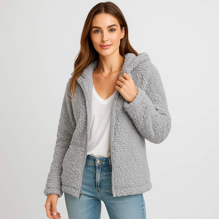 Veste femme à capuche polyvalente, chaude et élégante, pour automne et hiver.