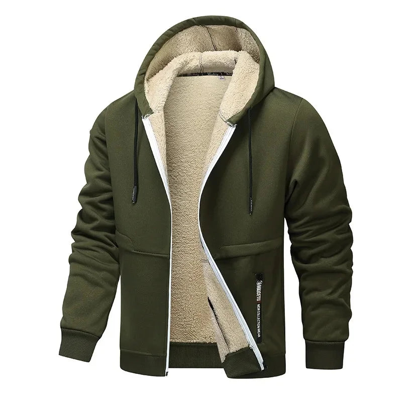 Texture de la veste doublée pour hommes, offrant chaleur et confort. Parfaite pour l'automne et l'hiver.