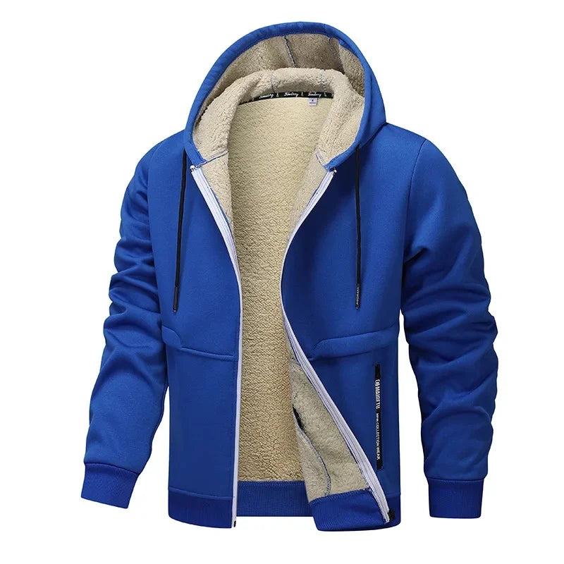 Veste hivernale épaisse pour hommes, offrant protection maximale et confort douillet pour les journées froides en ville.