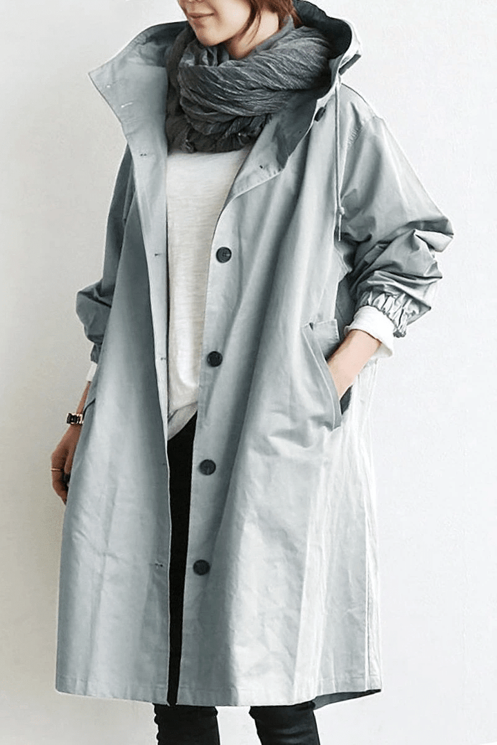 Veste coupe-vent imperméable surdimensionnée.  Protection élégante et fonctionnelle.  Modèle décontracté.