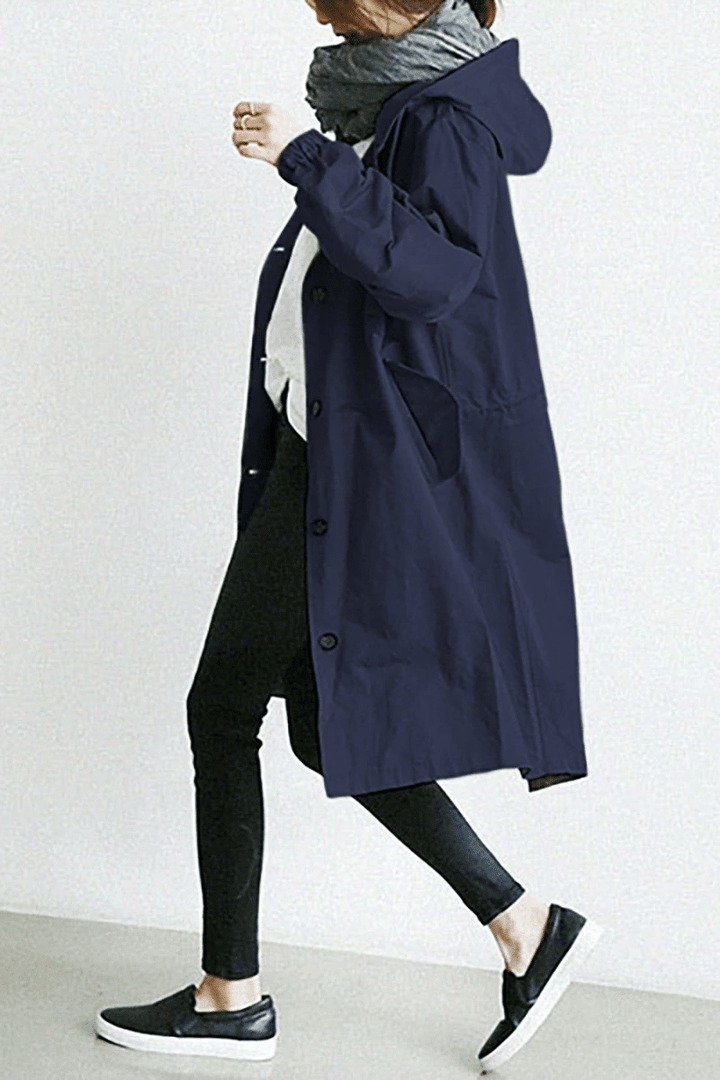 Veste coupe-vent imperméable surdimensionnée.  Protection élégante et fonctionnelle.  Modèle décontracté.