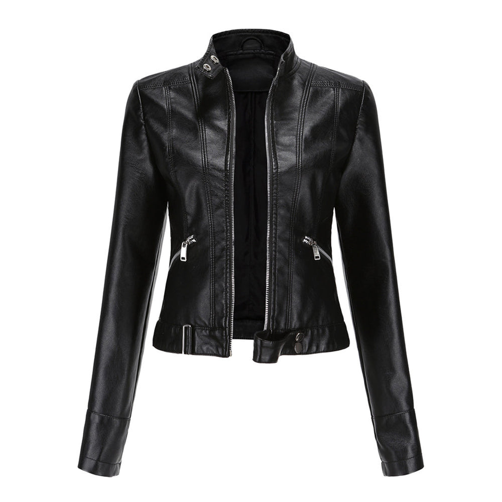 Veste courte en cuir femme, élégante et stylée. Coupe flatteuse.