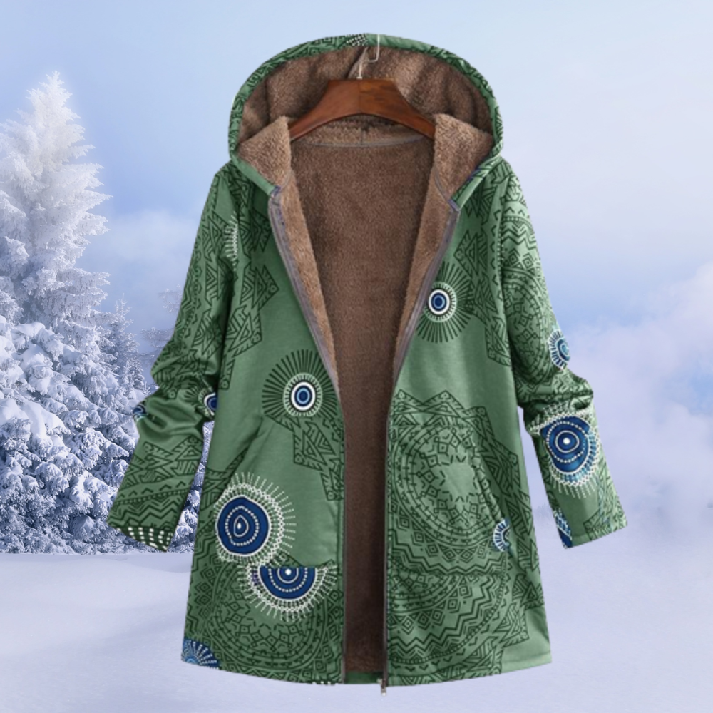 Manteau d'hiver femme à capuche, style moderne et douillet, pour un look casual et chaud.