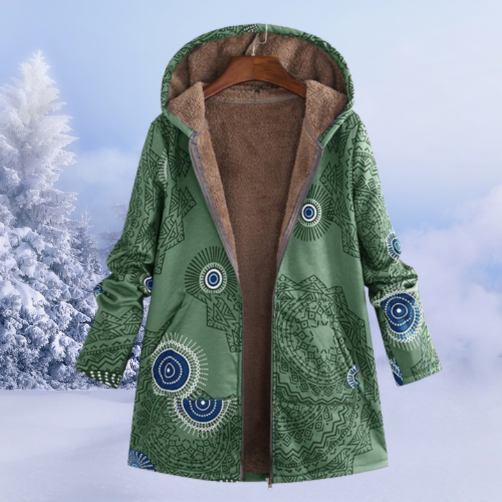 Manteau d'hiver femme à capuche, style moderne et douillet, pour un look casual et chaud.