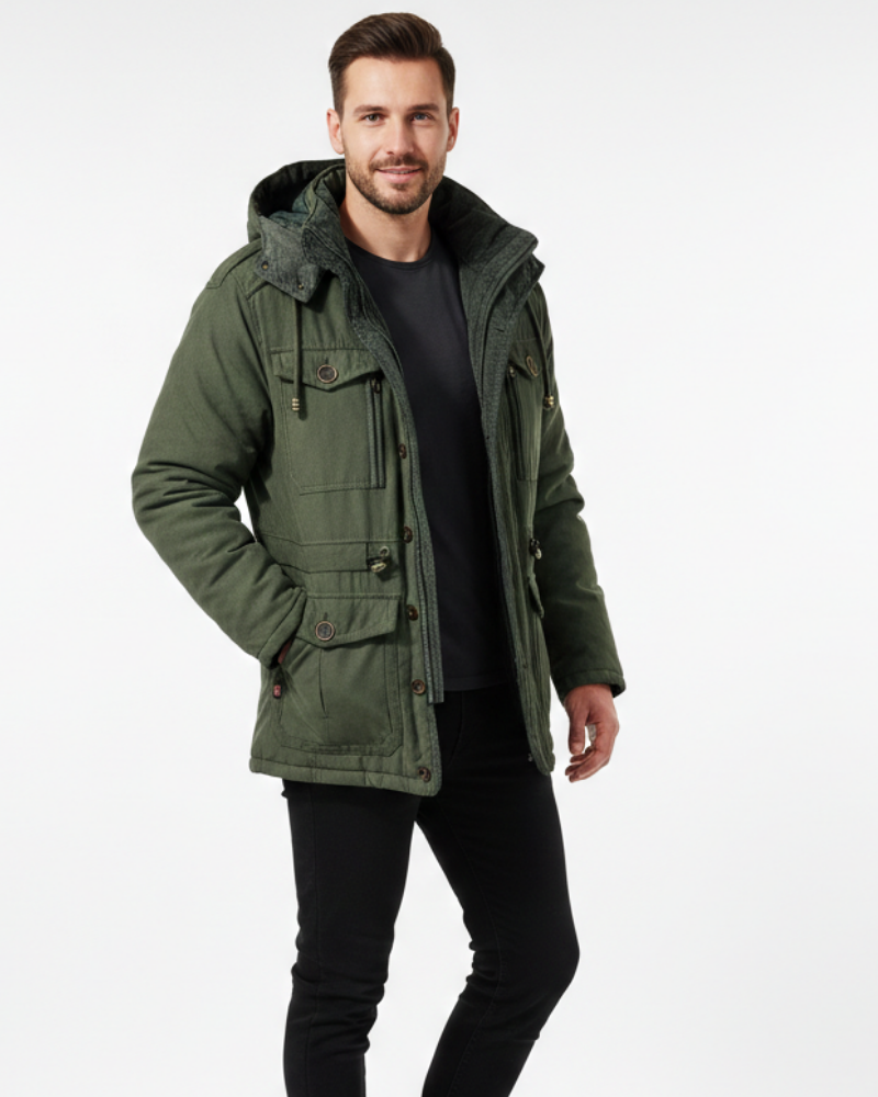 Veste homme respirante et chaude, parfaite pour l'hiver. Manteau imperméable et coupe-vent pour activités extérieures.