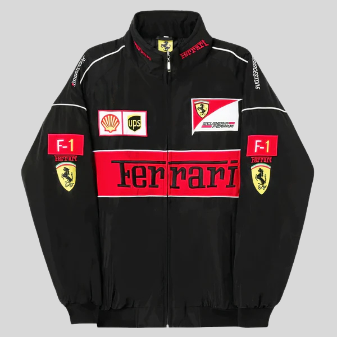 Veste de course vintage unisexe, style rétro chic.  Coupe élégante, polyester.