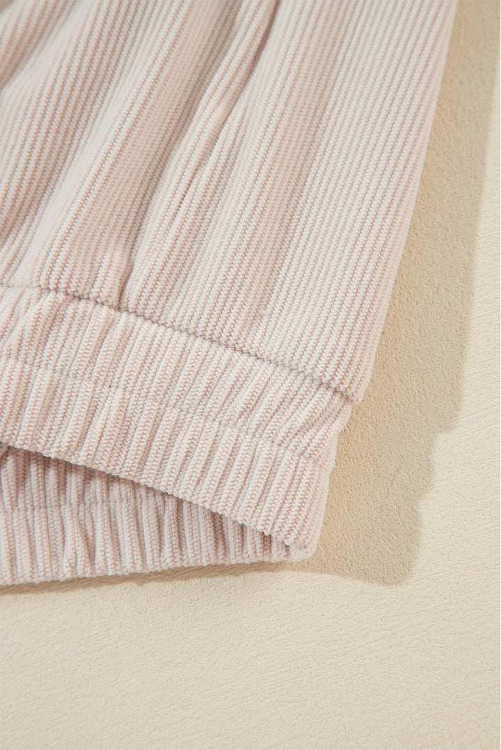 "Veste décontractée velours côtelé marron avec capuche, coupe fluide pour femmes, élégante et tendance"