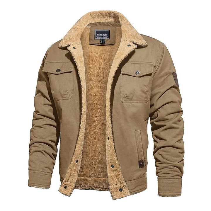 "Veste doublée fausse fourrure pour homme, élégante et chaude vue de face"