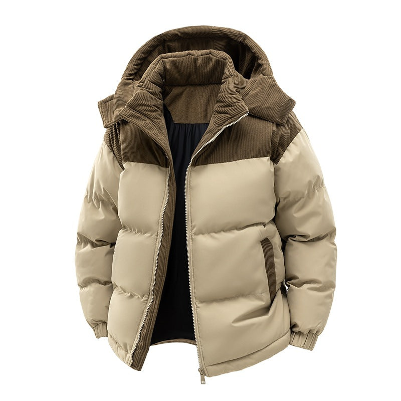 Veste doudoune homme moderne avec capuche, parfaite pour la mode hivernale et le style urbain.