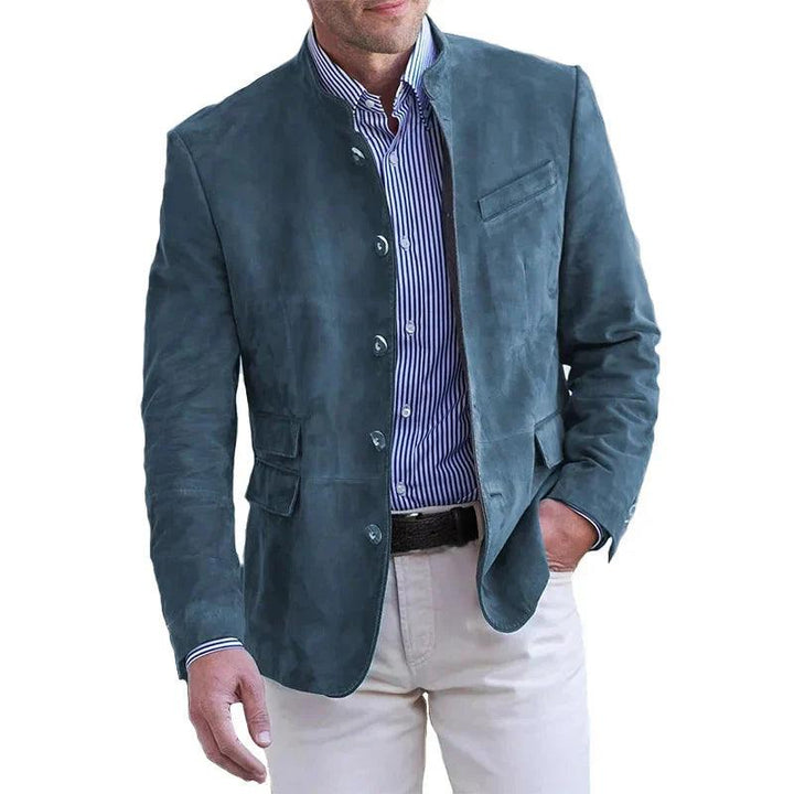 Veste en cuir homme, coupe élégante, style intemporel.  Modèle raffiné, idéal pour automne/hiver.