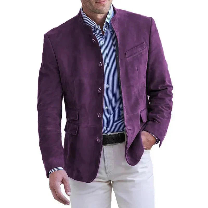 Veste en cuir homme, coupe élégante, style intemporel.  Modèle raffiné, idéal pour automne/hiver.