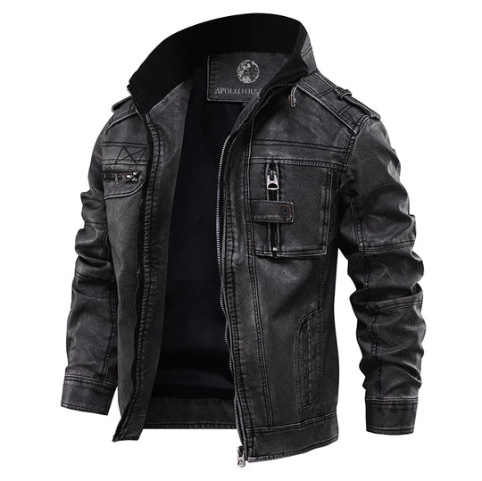 Veste en cuir homme, coupe élégante, style intemporel.  Qualité supérieure.
