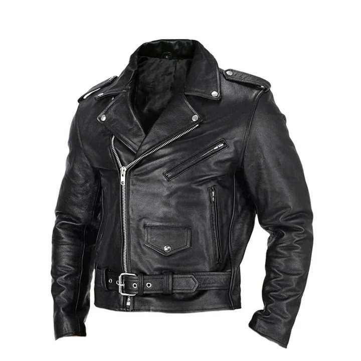 Veste en cuir homme, élégante et durable. Coupe raffinée, cuir de qualité supérieure.  Idéale pour toutes occasions.