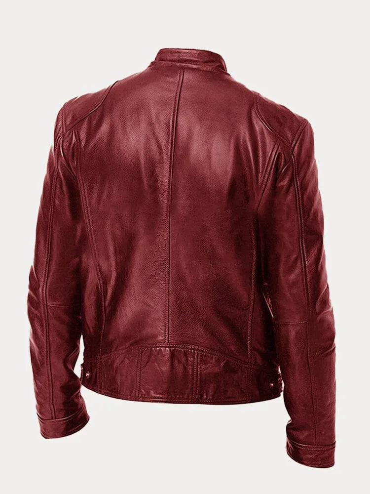 Veste en cuir homme, style casual chic. Coupe ajustée, cuir véritable. Plusieurs couleurs disponibles.