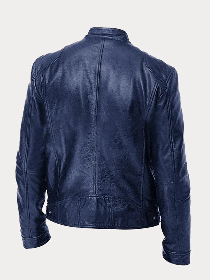 Veste en cuir homme, style casual chic. Coupe ajustée, cuir véritable. Plusieurs couleurs disponibles.