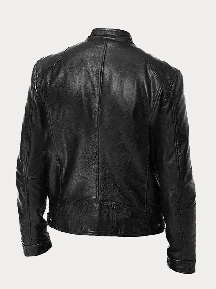 Veste en cuir homme, style casual chic. Coupe ajustée, cuir véritable. Plusieurs couleurs disponibles.