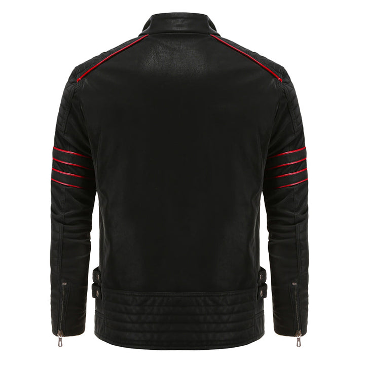 Veste en cuir homme, style urbain. Modèle élégant et résistant.  Détails stylés.
